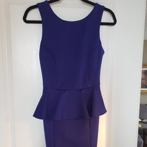 Gorgeous Blue-Purple Peplum Work Dress